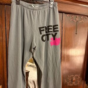 Free City Gray and Pink Joggers Size Large